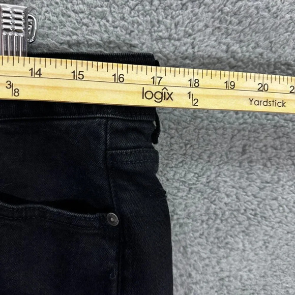 reCreation‎ skort womens 12 black denim shorts raw hem flexi fit stretch pockets - Picture 2 of 8